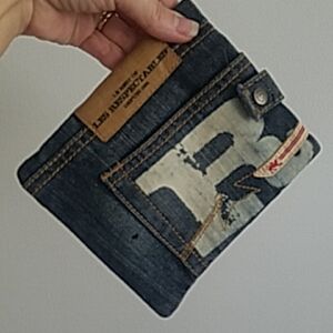 Rare! Vintage Parasuco Jean Denim Pocket Clutch Bag